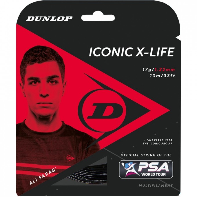 Струна для ракетки DUNLOP ICONIC X-LIFE 17G BLACK 10 метров 624864