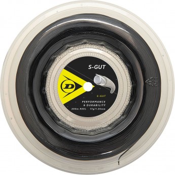 Теннисные струны DUNLOP TAC S-GUT 17G 200M REEL BLK моноволокно